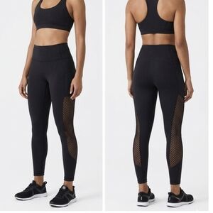 Vintage Victoria Sport Total Knockout Tight High-Rise Black Mesh Panels